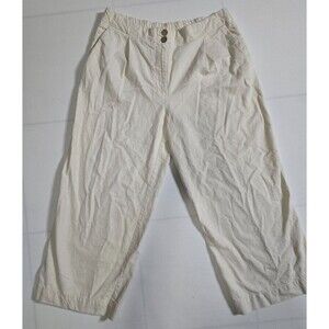 Zara Linen-Cotton  Women's Wide Leg Ivory Pants Size L
